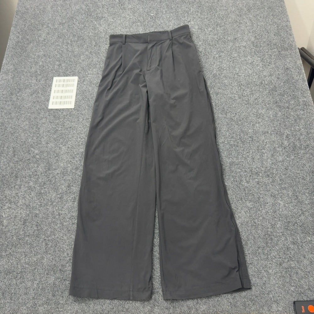 Vuori Pants Womens 27 Dark Grey Recycled Polyester Wide Leg Stretch Casual